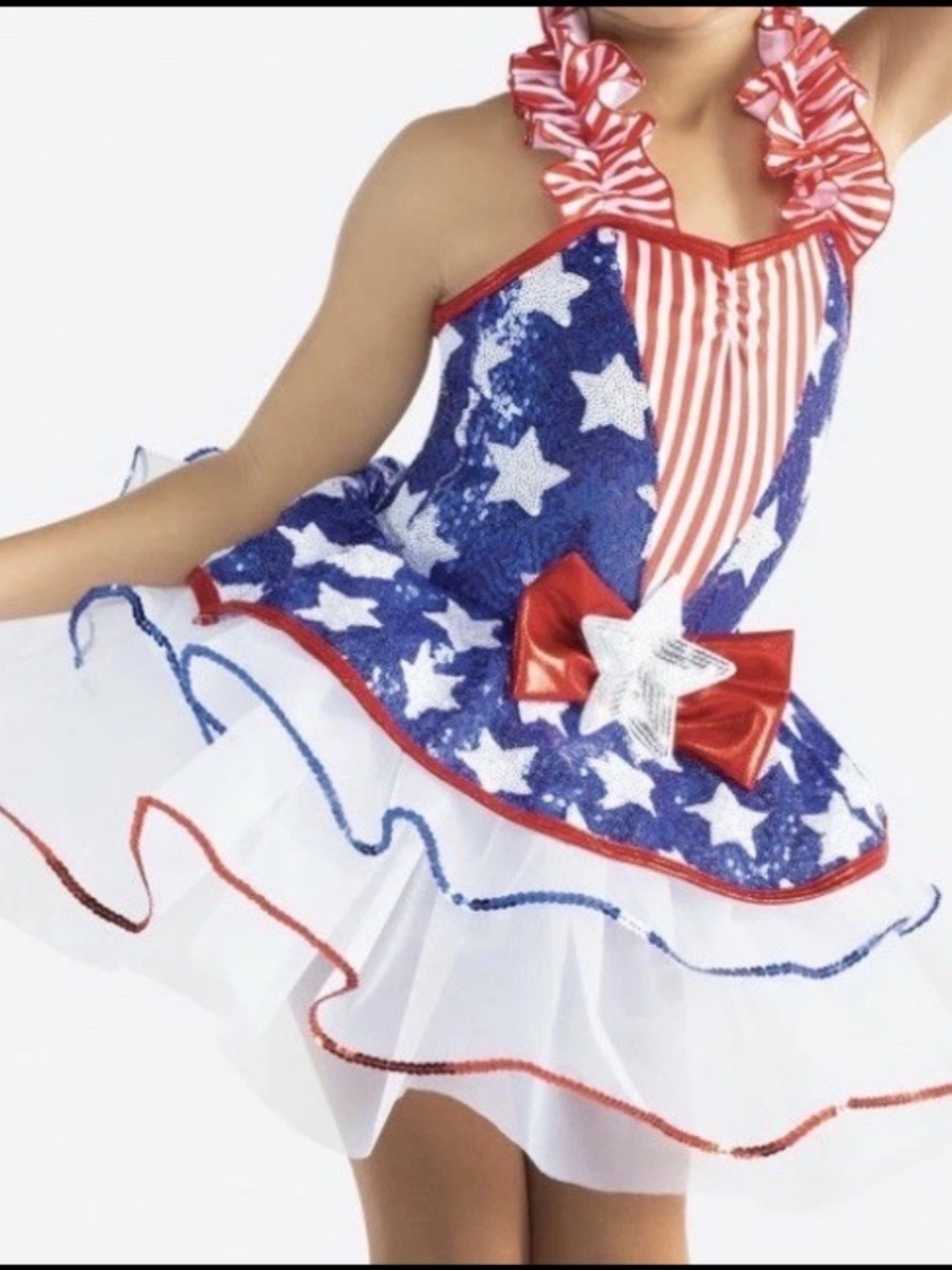 Revolution Dance Costume- STAR SPANGLED CUTIE- RED, White & Blue- USA  Size MC